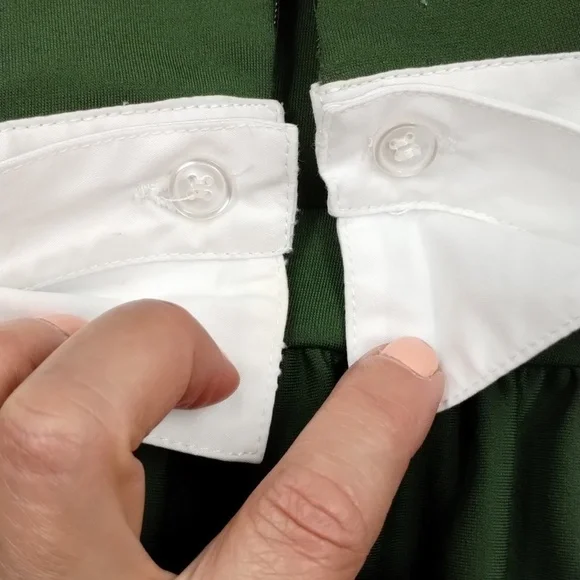 Lili Wang for Lilies Closet Womens Dress 10 Anthro Green Sleeveless Pin Tuck - Picture 9 of 11